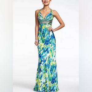 Cachet Blue and Green Maxi Dress